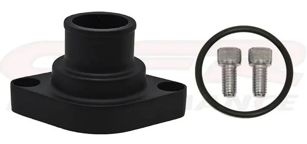 Aluminum Chevy Small Block Big Block Straight Thermostat Housing Water Neck - Black 1