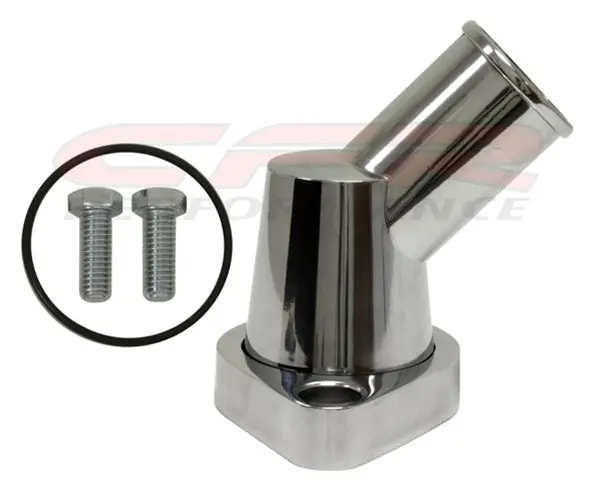 Chevy Small Block-Big Block Aluminum 45 Degree Swivel Water Neck - Polished 1