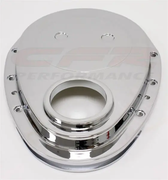 1955-95 Chevy Small Block 283-305-327-350-400 Aluminum Timing Chain Cover Set - Chrome 1