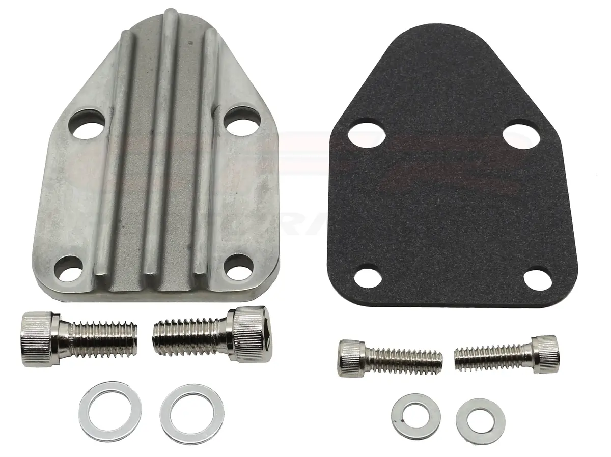 Chevy Small Block Zinc Alloy Fuel Pump Block Off Plate - Raw 1