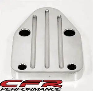 Chevy Small Block Aluminum Fuel Pump Block Off Plate - Chrome 1
