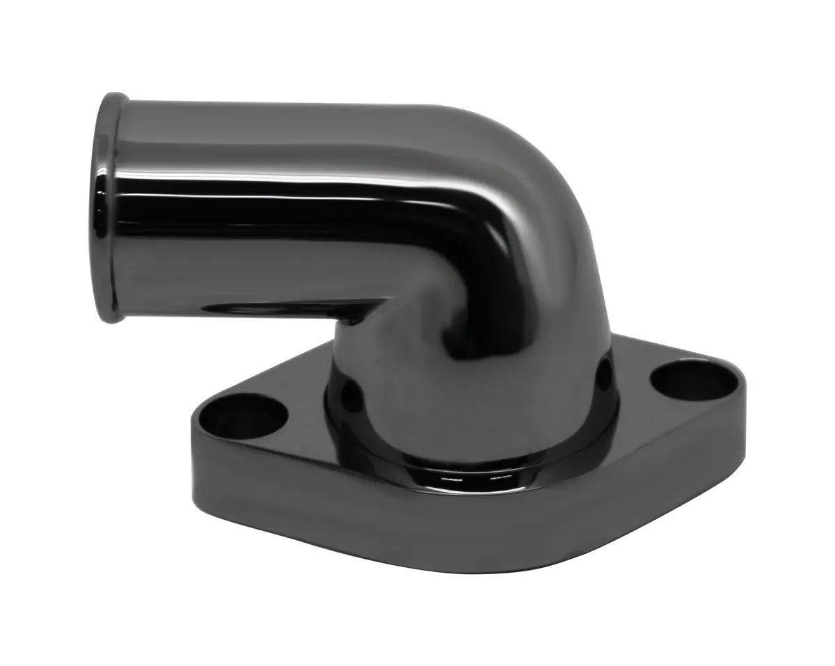 Chevy Small Block-Big Block Aluminum 90 Degree Swivel Water Neck - Black Chrome 1