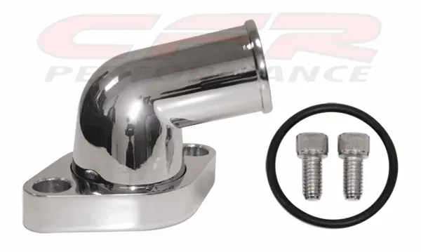 Chevy Small Block-Big Block Aluminum 15 Degree Swivel Water Neck - Chrome 1