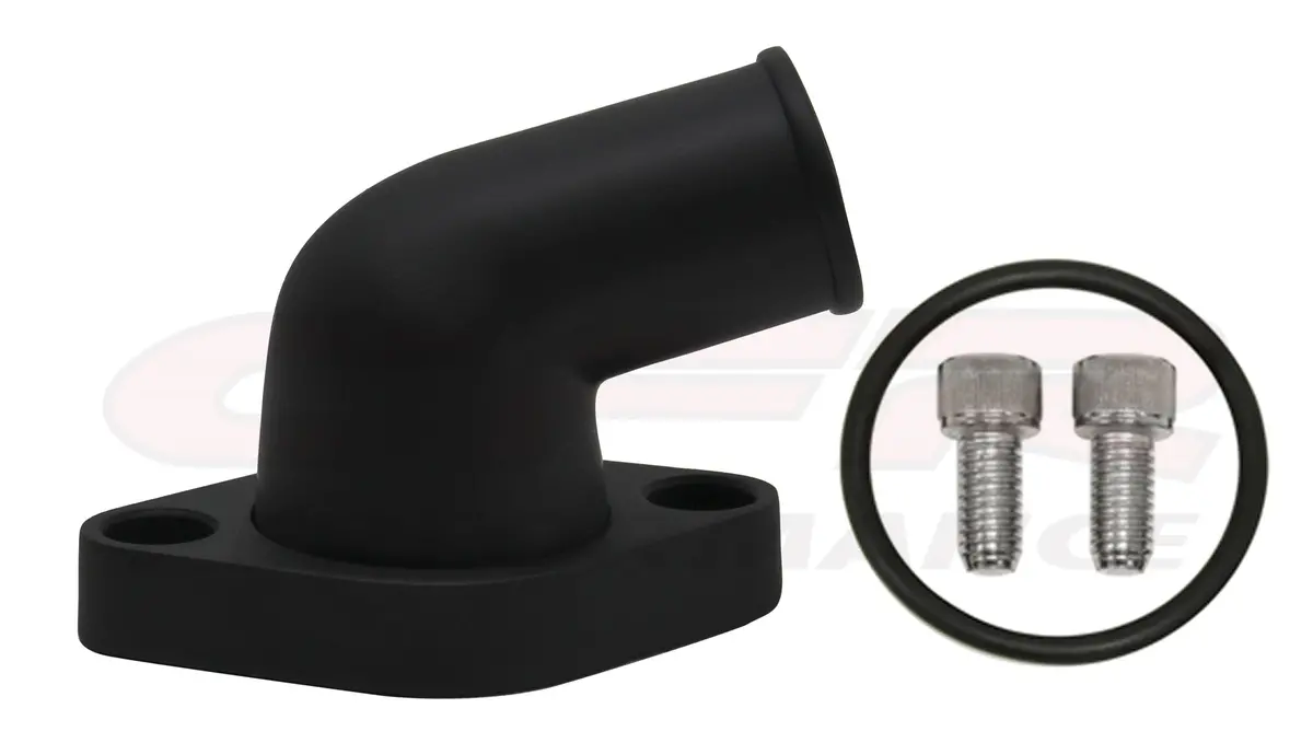 Chevy Small Block-Big Block Aluminum 15 Degree Swivel Water Neck - Black 1