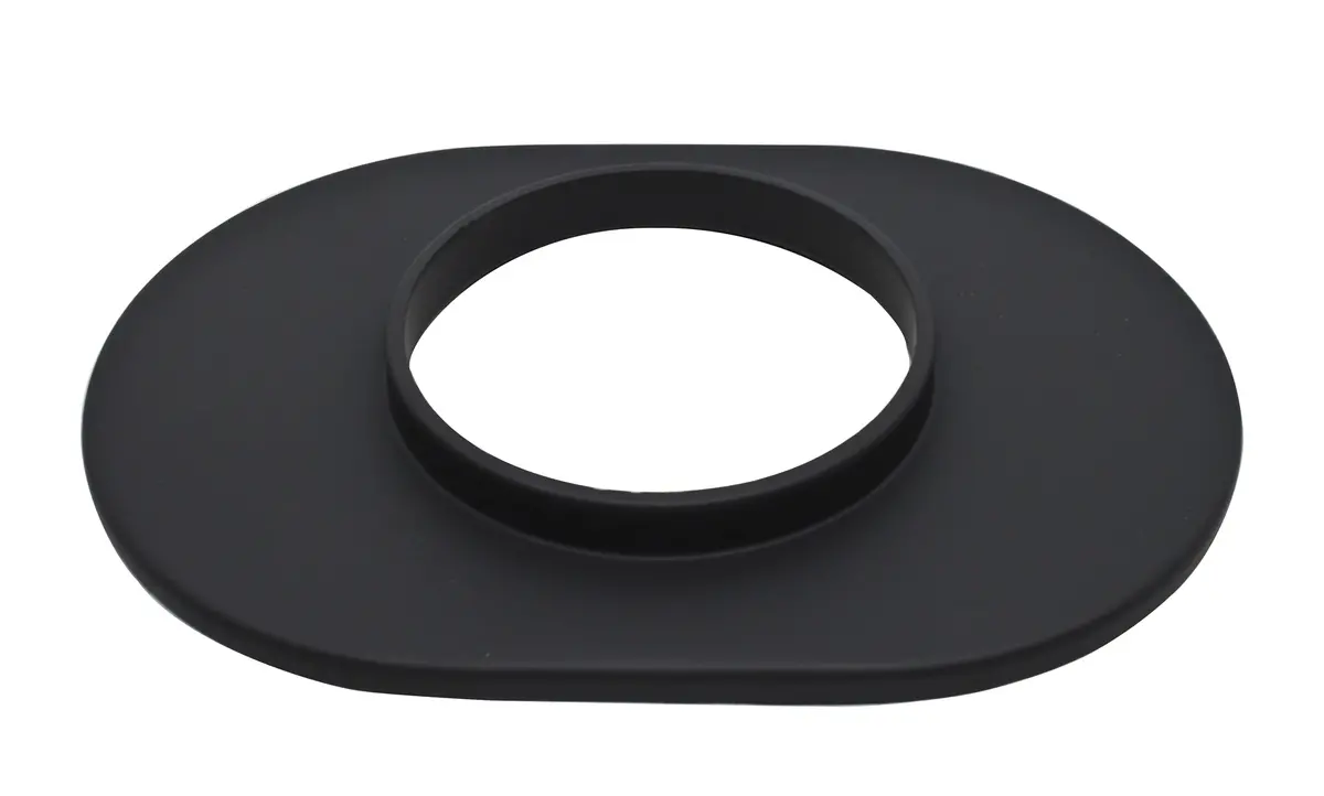 Aluminum 12" Oval Air Cleaner Base Smooth - Black 1