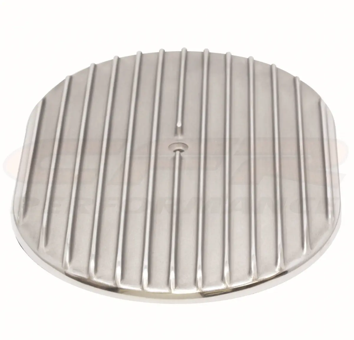 Aluminum 12" Oval Air Cleaner Top Finned - Polished 1