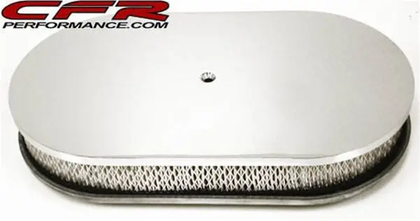 Chevy-Ford-Mopar 15" Oval Chrome Aluminum Air Cleaner - Smooth 1