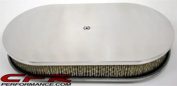 Chevy-Ford-Mopar 15" Oval Polished Aluminum Air Cleaner - Smooth 1