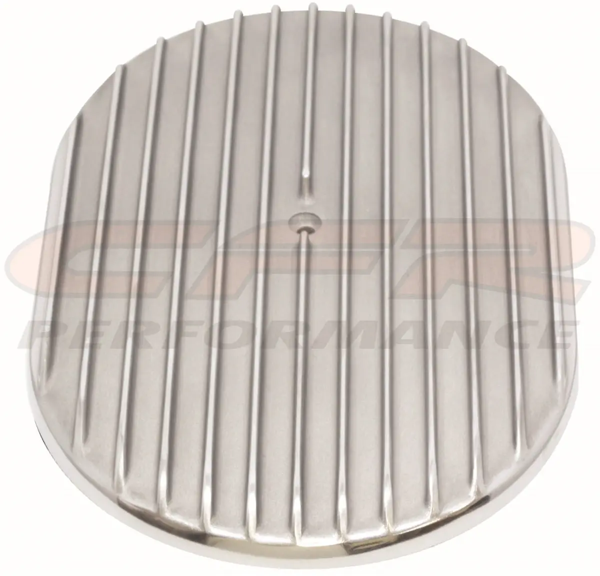 Aluminum 15" Oval Air Cleaner Top Finned - Polished 1