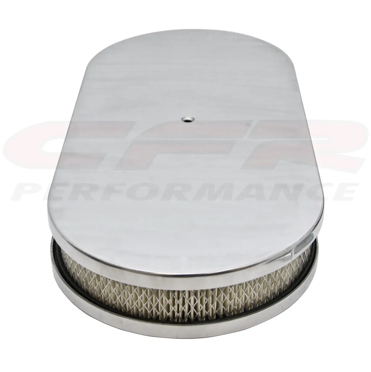 Chevy Ford Mopar 19" Oval Polished Aluminum (Dual Quad) Air Cleaner - Smooth - With Paper Filter 1