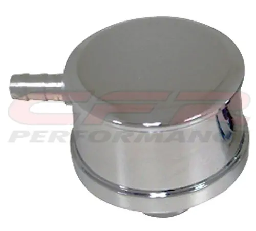 Chevy-Ford-Mopar Chrome Billet Aluminum Breather W- Pcv Valve - Smooth 1