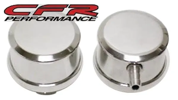 Chevy-Ford-Mopar Polished Billet Aluminum Breather Set W- Pcv - Smooth 1