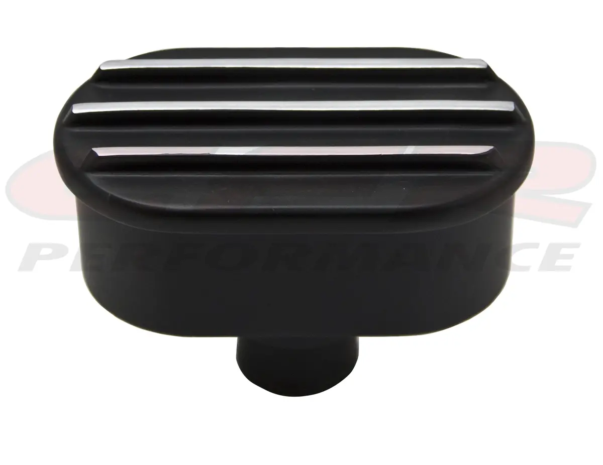 Chevy-Ford-Mopar Aluminum Breather Polished Finned - Black 1
