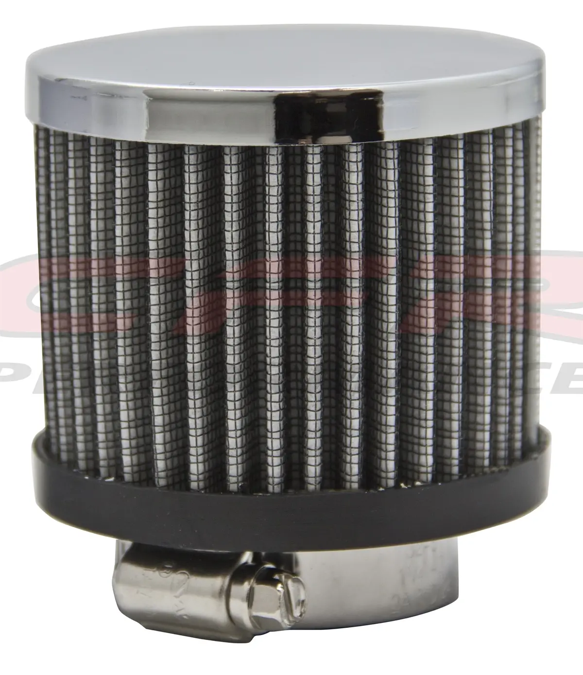 Steel Cotton Filter Breather Clamp On For 1 1-2" Tubes - Chrome 1