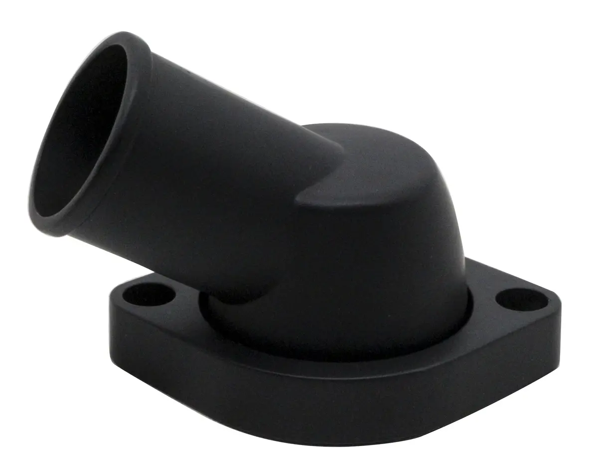 Aluminum Chevy Ls Engine 30 Degree Swivel Thermostat Housing Water Neck - Black 1