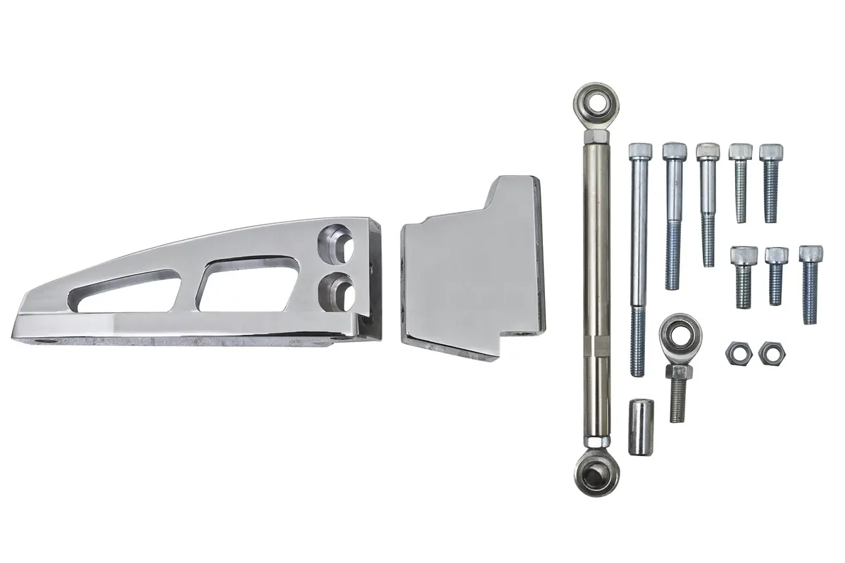 Billet Aluminum Chevy Bb Short Water Pump A-C Bracket - Chrome 1