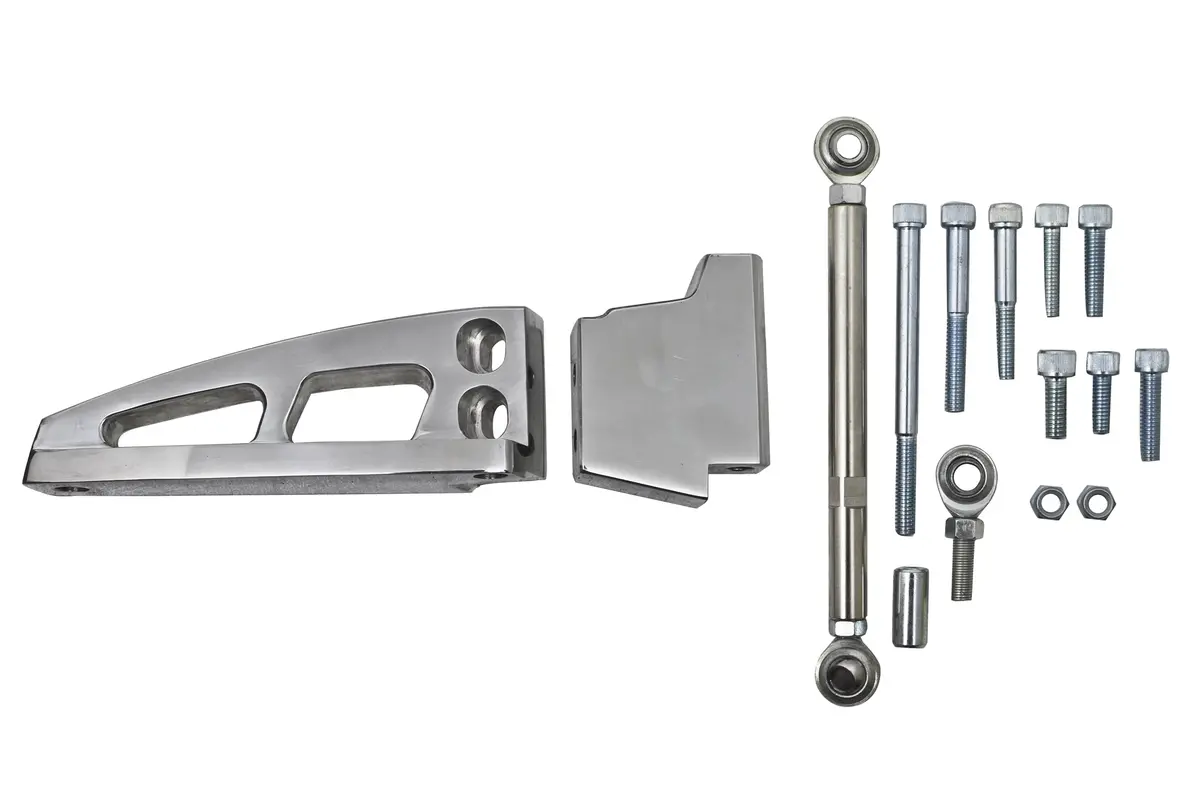 Billet Aluminum Chevy Bb Short Water Pump A-C Bracket - Polished 1