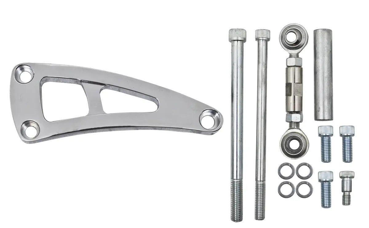 Billet Aluminum Chevy Bb Alternator Bracket (Lwp) - Chrome 1