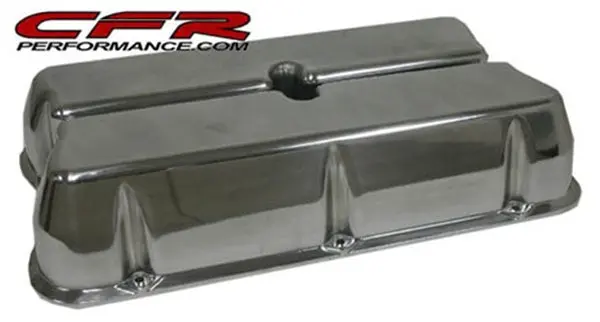 1962-85 Ford Small Block 289-302-351W-5.0L Tall Polished Aluminum Valve Covers No Holes - Smooth 1