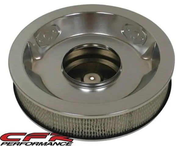 Chevy-Ford-Mopar 14" Round Chrome Aluminum Air Cleaner - Flamed 2