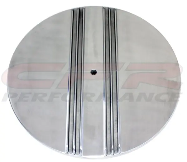 Chevy-Ford-Mopar 14" Round Aluminum Air Cleaner Top - Partial Finned - Polished 1