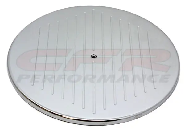 Chevy-Ford-Mopar 14" Round Chrome Aluminum Air Cleaner Top - Ball Milled 1