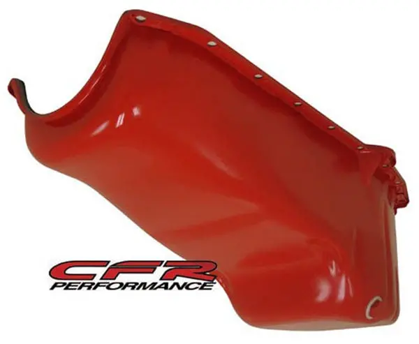 Steel Oil Pan – Fits 1958–1979 Chevy Small Block 283–400 – Oem-Style – Painted Orange Finish 1