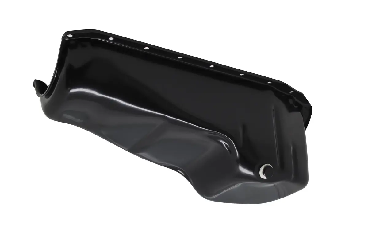 Steel Oil Pan For 1980–1985 Chevy Sb 283–350W -Black- Rear Sump 1