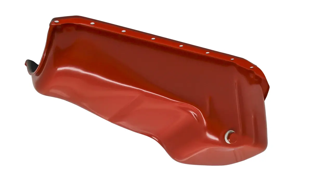 Steel Oil Pan For 1980–1985 Chevy Sb 283–350W -Orange - Rear Sump 1