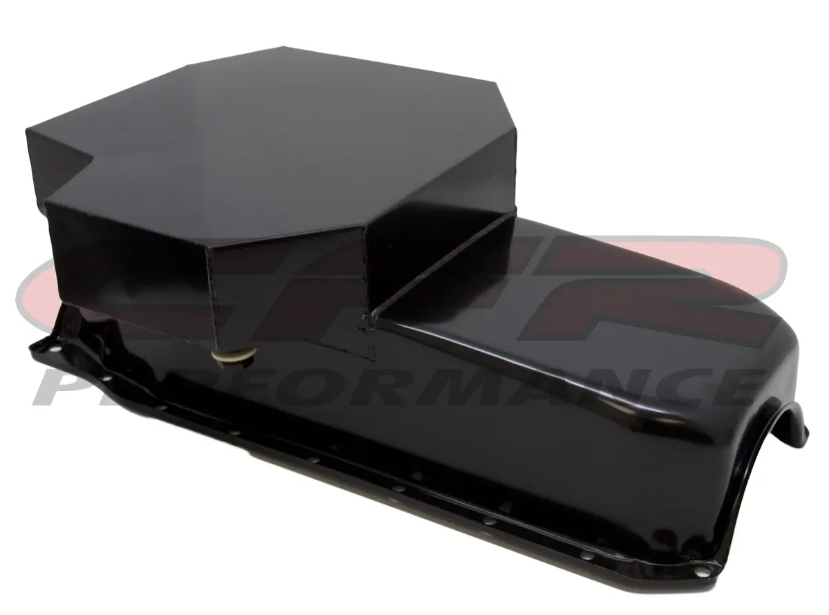 Steel Champion Racing Oil Pan Fits 1986-02 Chevy Sb 305-327-350 (One-Piece Rear Seal) – 7 Qt Capacity – Black Finish 1