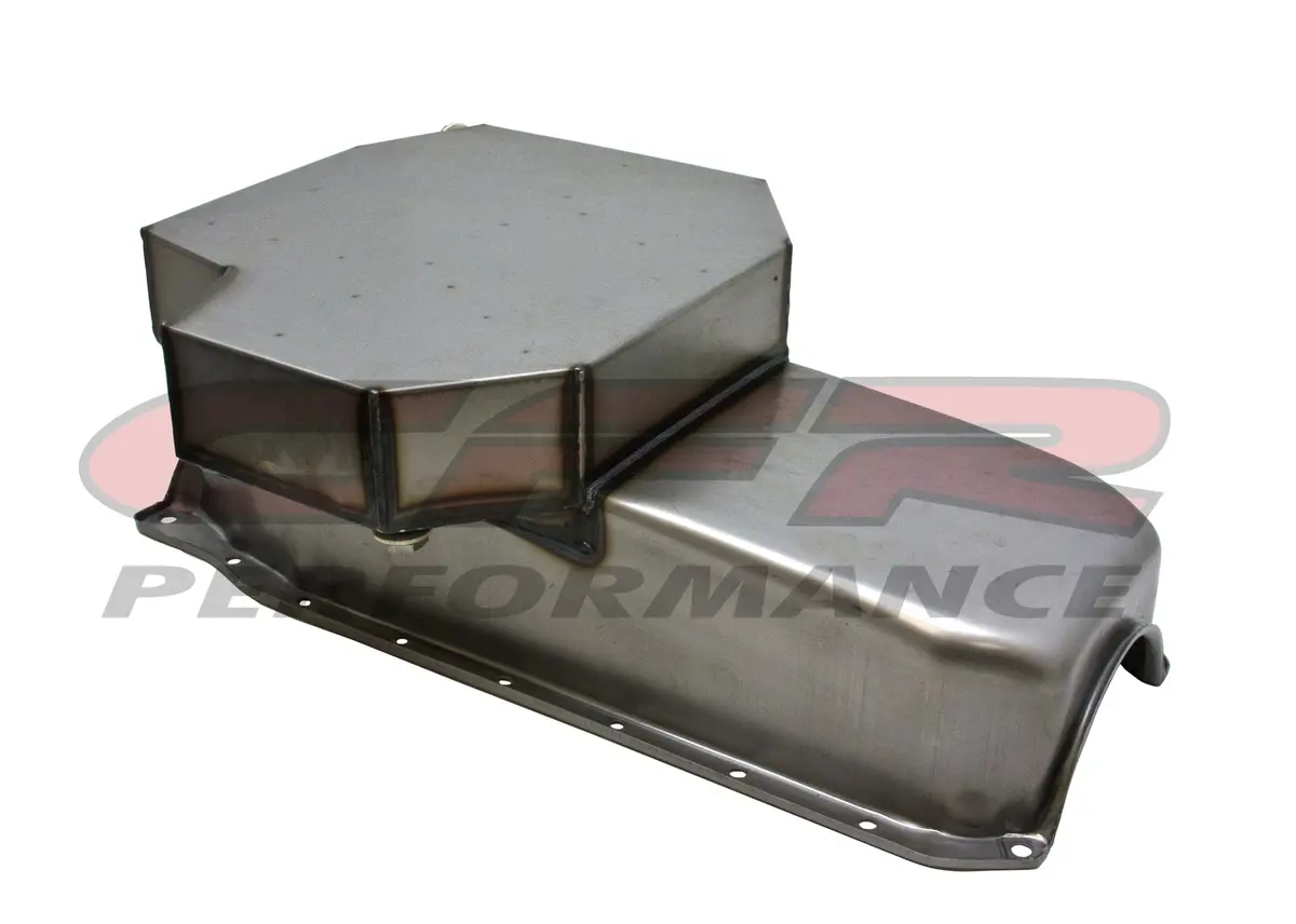 Steel Champion Racing Oil Pan Fits 1986-02 Chevy Sb 305-327-350 (One-Piece Rear Seal) – 7 Qt Capacity – Raw Finish 1