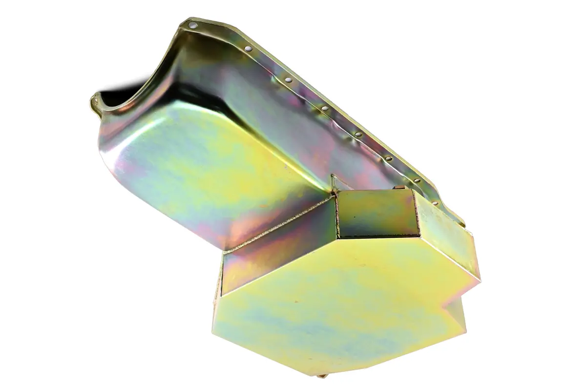 Steel Champion Racing Oil Pan Fits 1986-02 Chevy Sb 305-327-350 (One-Piece Rear Seal) – 7 Qt Capacity – Zinc Finish 1