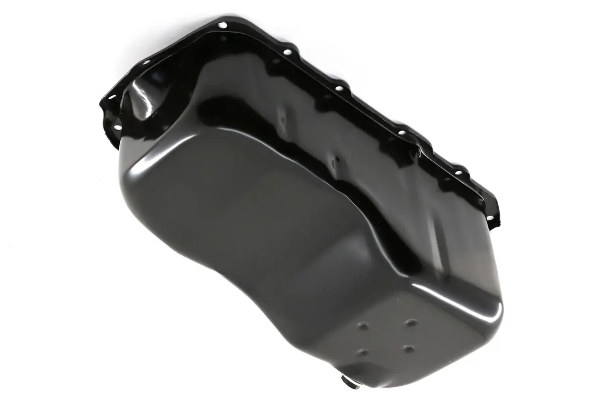 Steel Oil Pan – Fits 1981–1989 Chevy/Gm 2.8L V6 – One‑Piece Rear Main - Black Finish 1
