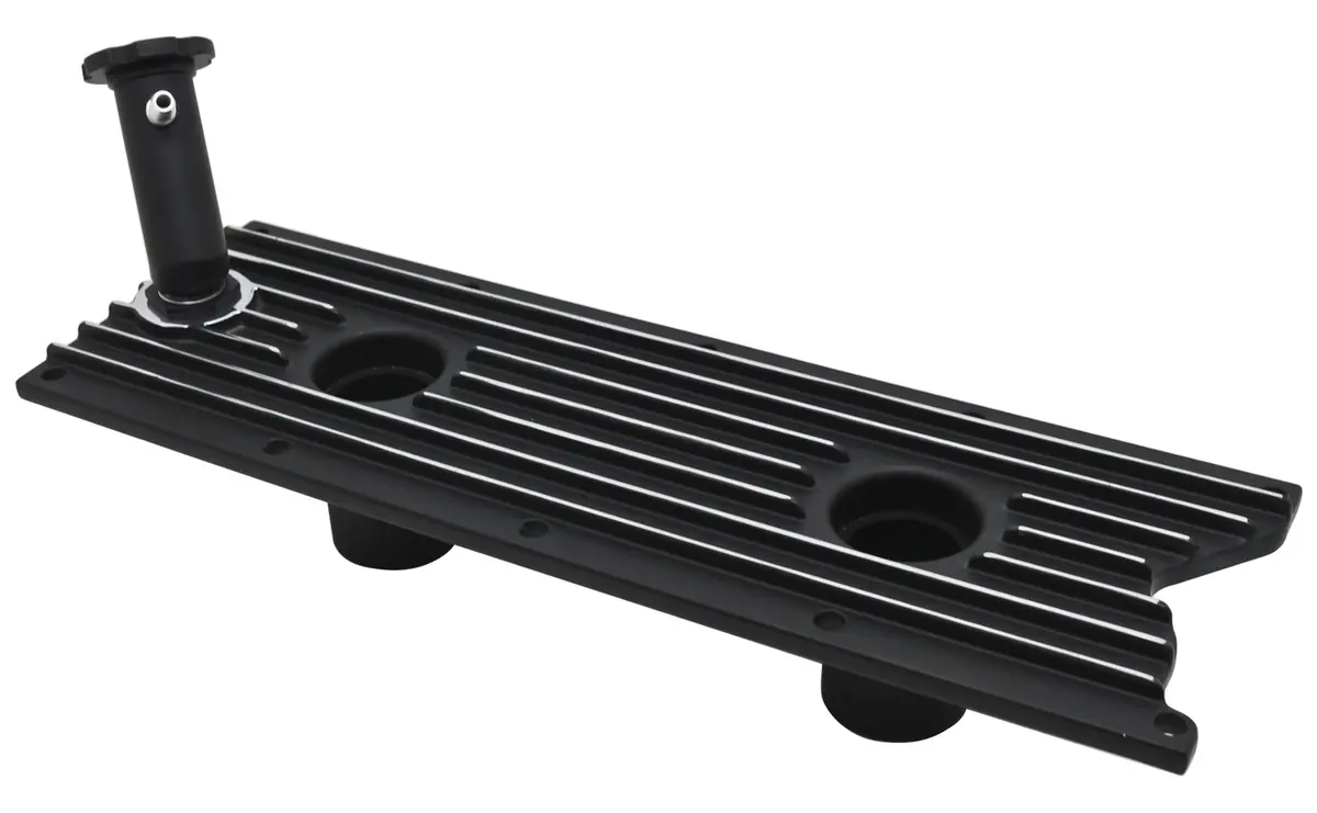 Aluminum Ls Series Engine Valley Plate Oil Filler Hole For Knock Sensor - Black 1