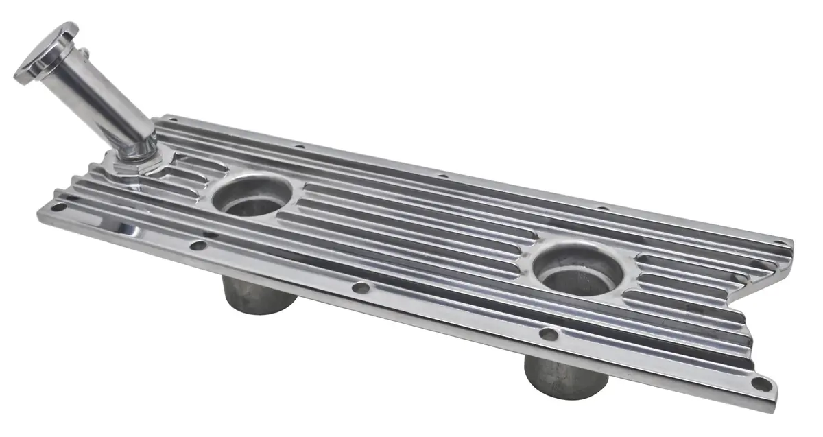 Aluminum Lm7, Lq4, Lq9 4.8L, 5.3L, 6.0L Ls Series Engine Valley Plate Oil Filler Hole For Knock Sensor - Polished 1