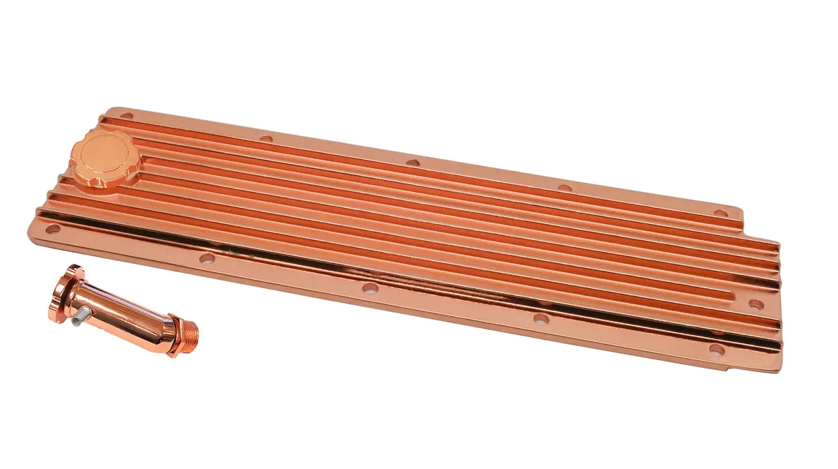 Aluminum Ls2, Ls3 Ls7 & Lsx Series Engine Valley Plate Oil Filler Hole - Copper 1