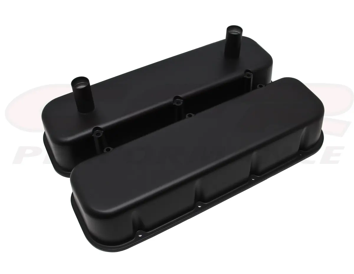 Aluminum 1965-95 Chevy Bb 396-427-454-502 Racing Valve Covers Powder Coated - Matte Black (W-Tubes) 1