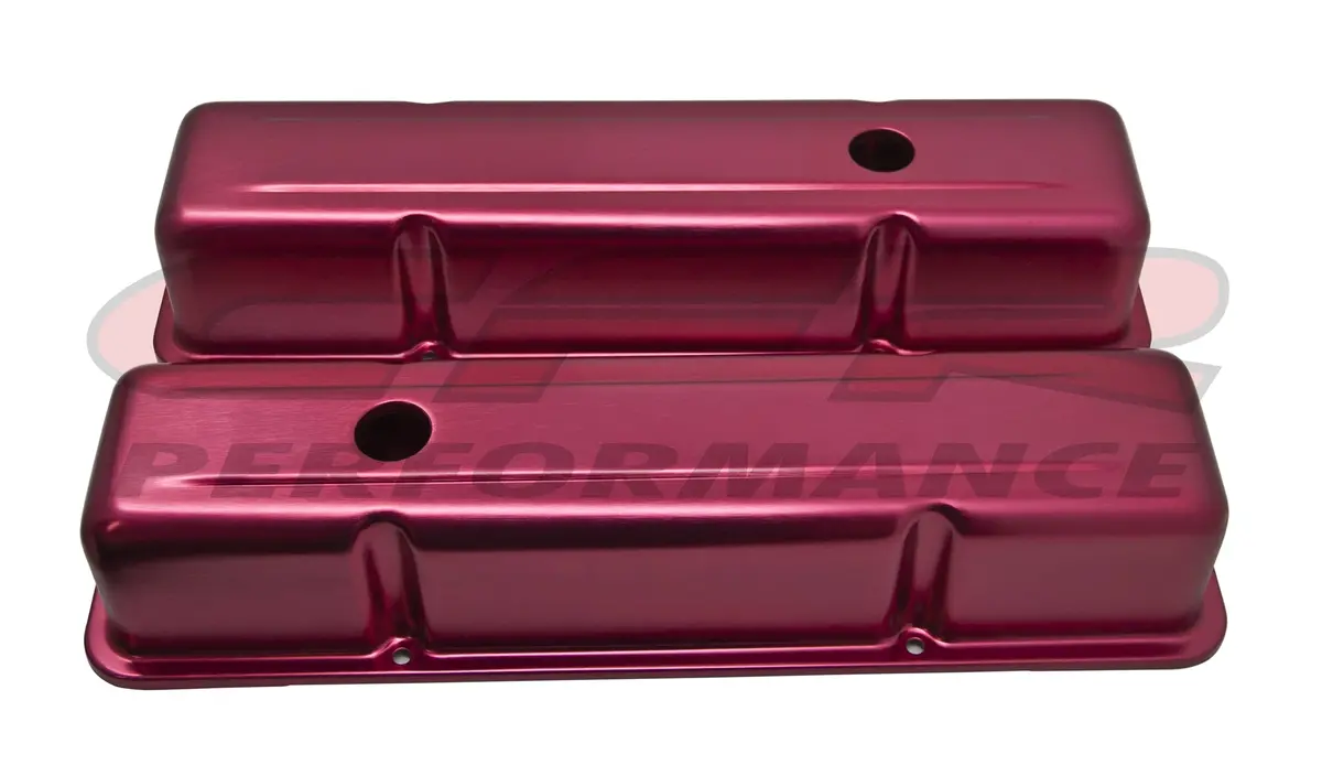 Aluminum Stamped Tall Valve Covers Chevy Sb 283-350 - Anodized Red 1