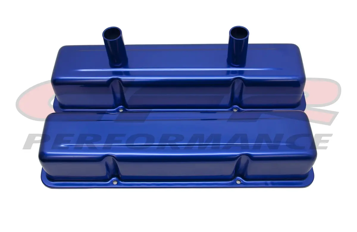 Aluminum Stamped Tall Valve Covers Chevy Sb Circle Track 283-400 -  Anodized Blue 1