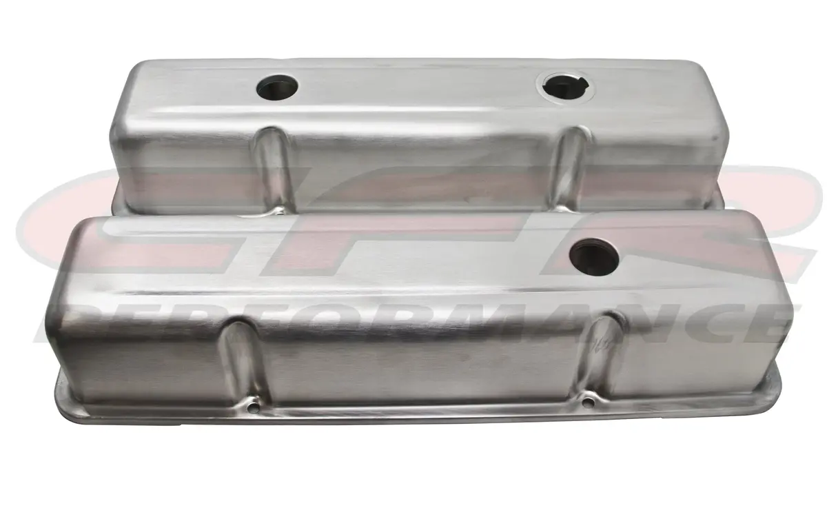 Aluminum Stamped Oe Style Tall Valve Covers Chevy Sb 283-400 - Raw 1