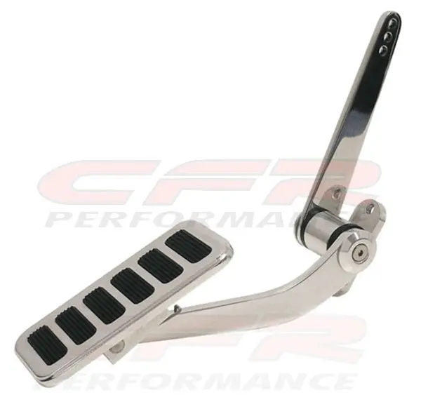Polished Aluminum Street Rod Throttle Gas Pedal - Chevy Ford Mopar 1