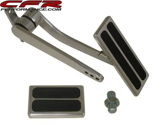 Polished Aluminum Street Rod Throttle Gas Pedal & Brake Pad - Chevy Ford Mopar 1