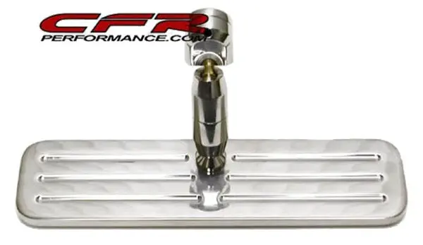 Chevy-Ford-Mopar Polished Aluminum Rear View Mirror - Ball Milled 1