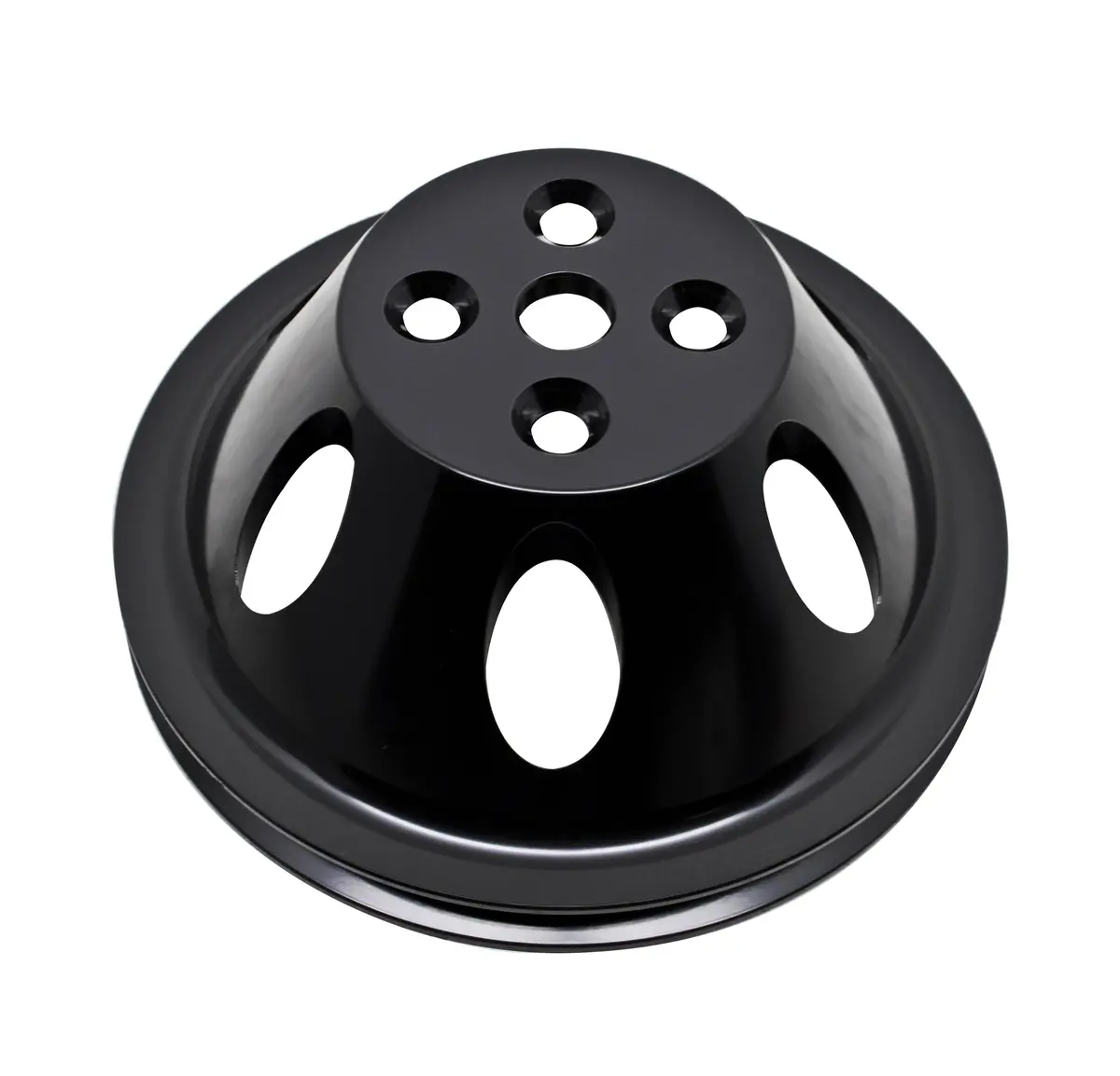 Chevy Big Block Black Aluminum Water Pump Pulley - 1 Groove (Short) 1