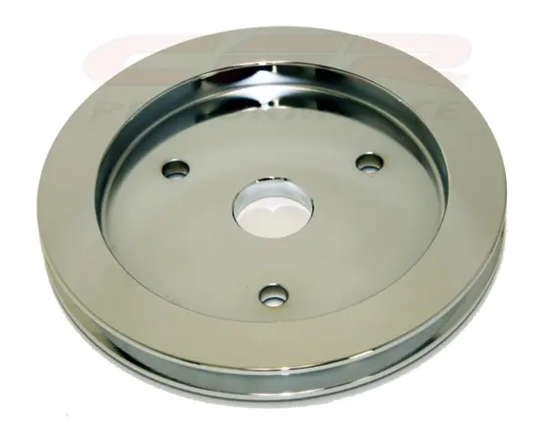 Chevy Big Block Chrome Aluminum Crank Pulley - 1 Groove (Short) 1