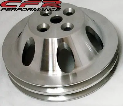 Chevy Big Block Machined Aluminum Water Pump Pulley - 2 Groove (Short) 1