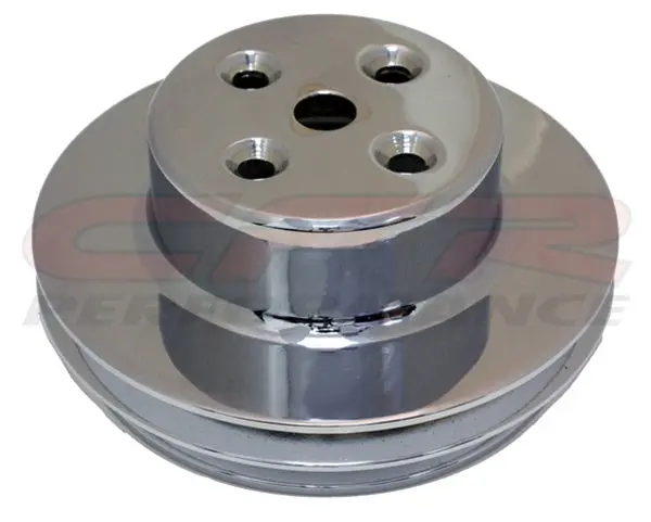 Chevy Big Block Aluminum Water Pump - 2 Groove (Long) - Chrome 1