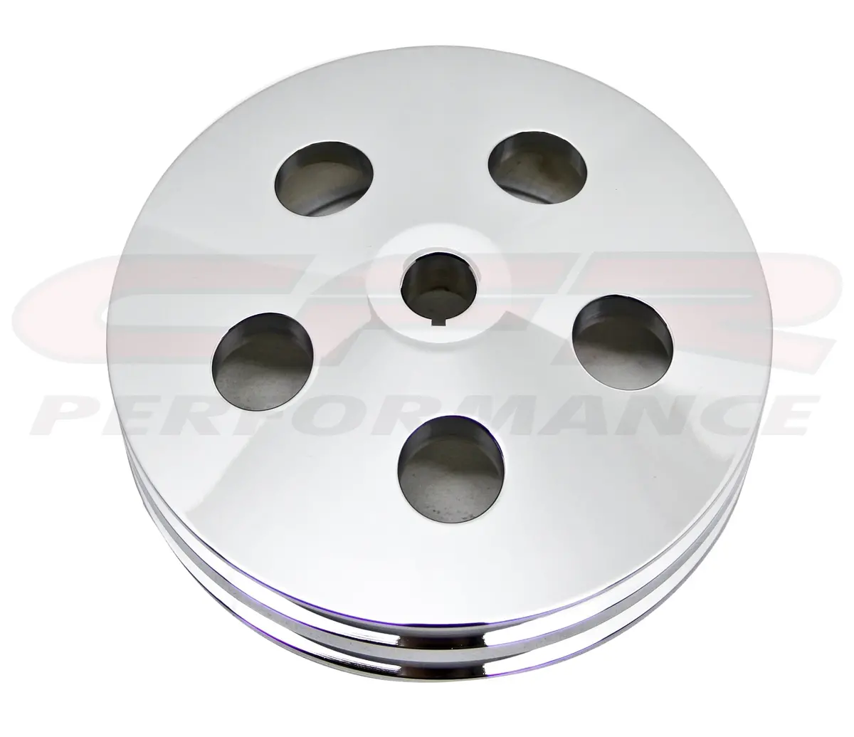 Aluminum Chevy-Gm Key-Way Power Steering Pump Pulley 2 Groove - Chrome 1