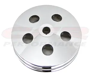 Aluminum Chevy-Gm Key-Way Power Steering Pump Pulley 2 Groove - Polished 1