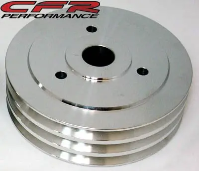 1955-68 Chevy Big Block Aluminum Crank Pulley -  3 Groove (Short) 1